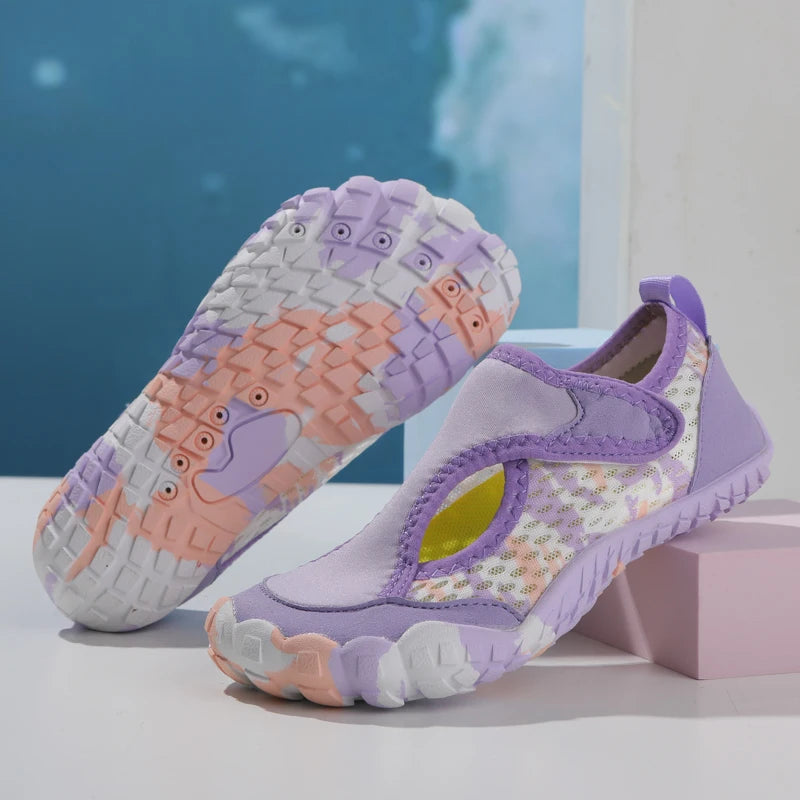 Kinder Wasserschuhe – Leichte, Atmungsaktive Badeschuhe für Strand & Schwimmen Kaufschwan® Lila 25