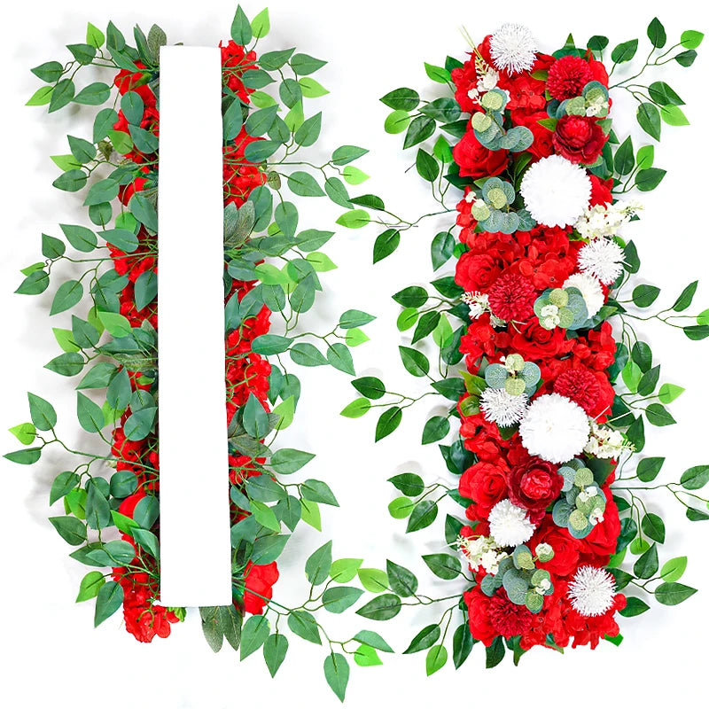 100cm Luxus Künstliche Weiße Rosen – Elegantes Kunstblumen-Arrangement für Hochzeitstische, Rückwände, Bögen & Bühnen Dekoration Kaufschwan®