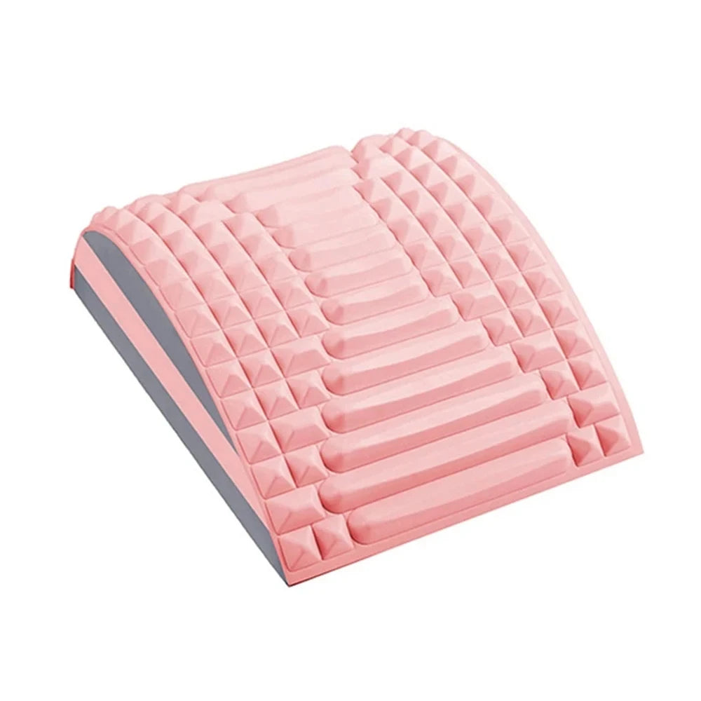 Rückenstrecker mit Nackenkissen | Haltungsverbesserung & Taillenstütze | Lendenwirbel-Massagegerät zur Entspannung & Bandscheibenlinderung Kaufschwan® Rosa