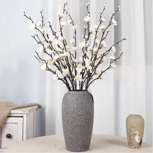 Weiße Künstliche Winterblüten mit Langem Stiel – Elegante Kunststoffblumen für Zuhause, Hotel, Büro, Hochzeit, Party & Gartendekoration Kaufschwan®