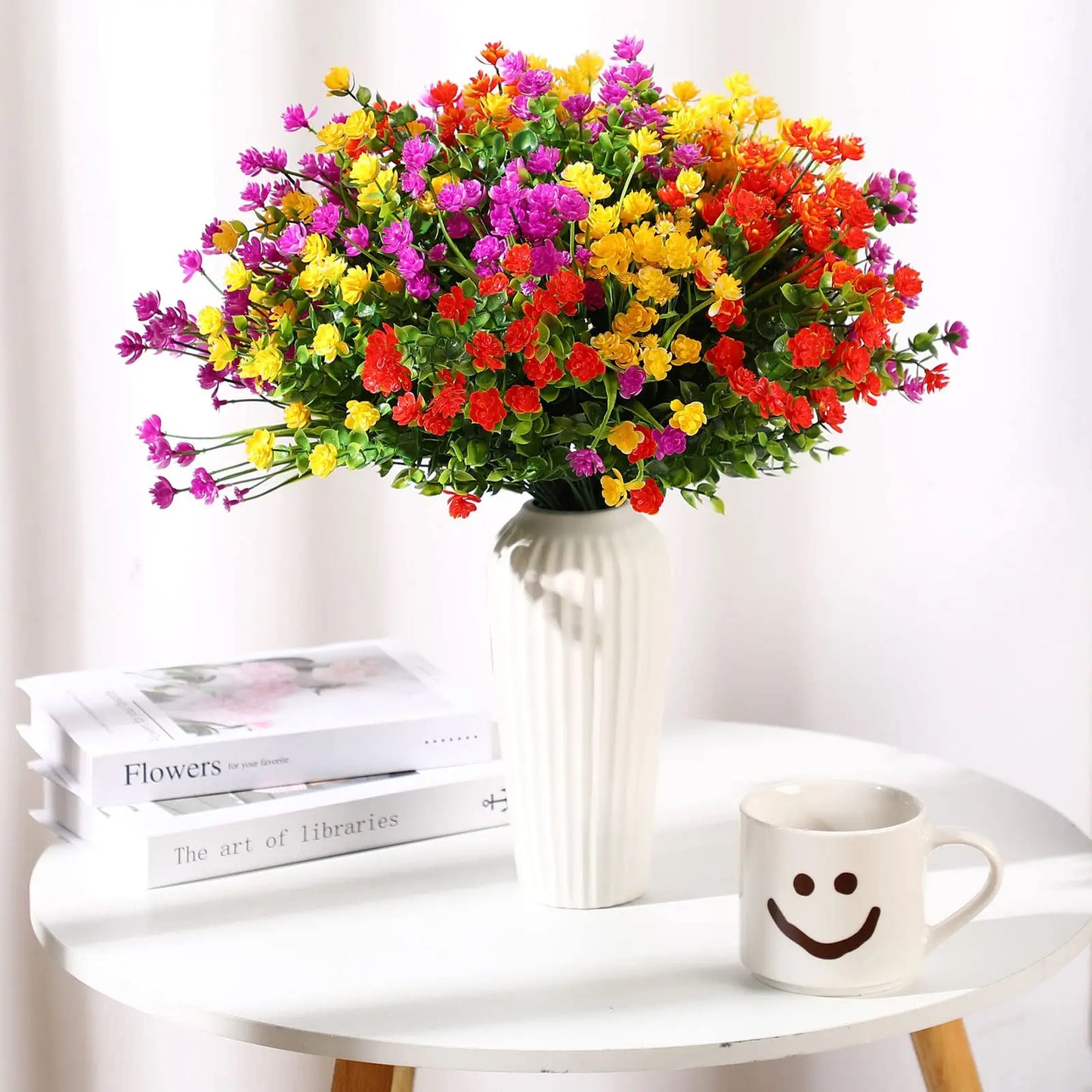 4 Bündel Künstliche Pflanzen – UV-beständige Kunststoffbüsche & Blumen für Zuhause, Bauernhaus, Hochzeit, Garten & Veranda Kaufschwan®