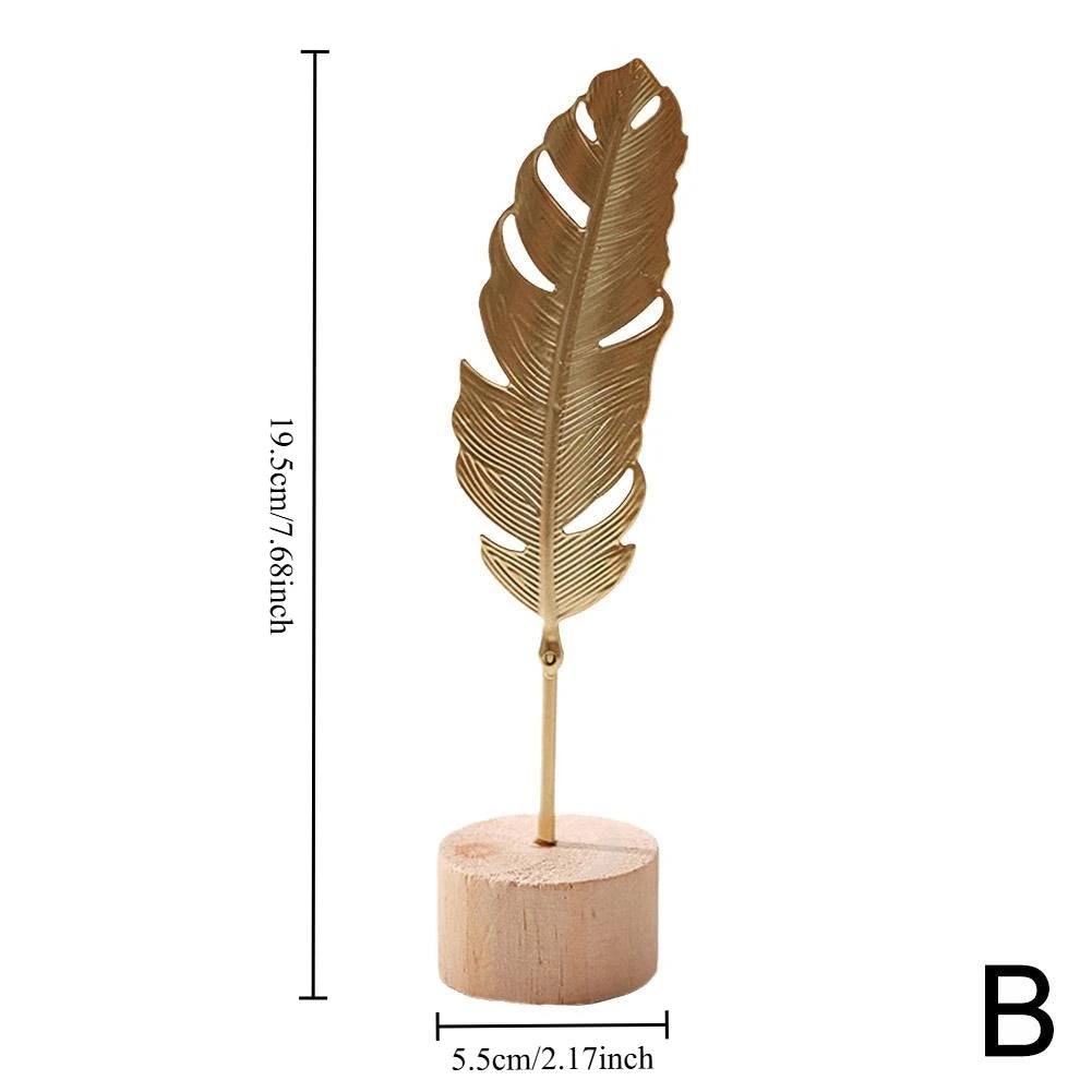 Nordische Eisen Ginkgo-Blatt Dekoration – Light-Luxury Metall Ornament für Wohnzimmer, Flur und Weinschrank