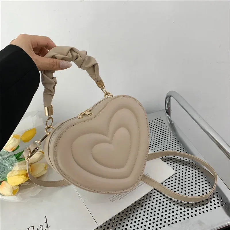 Herzform Schultertasche – Kleine PU Leder Crossbody & Handtasche mit Henkel für Damen | Designer Love Bag Kaufschwan®