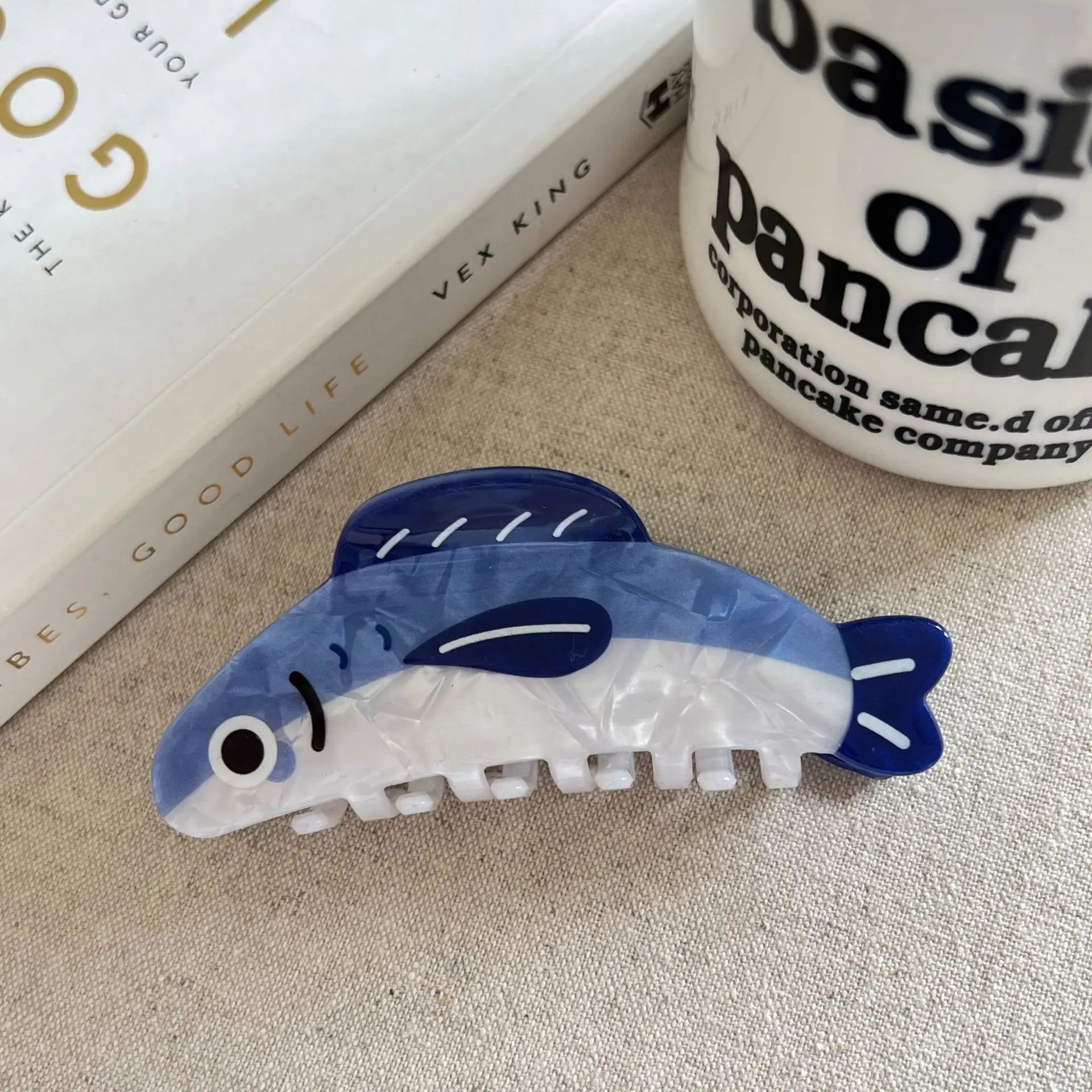 Blaue Sardinen-Haarklammer im maritimen Fischdesign Kaufschwan® 9CM