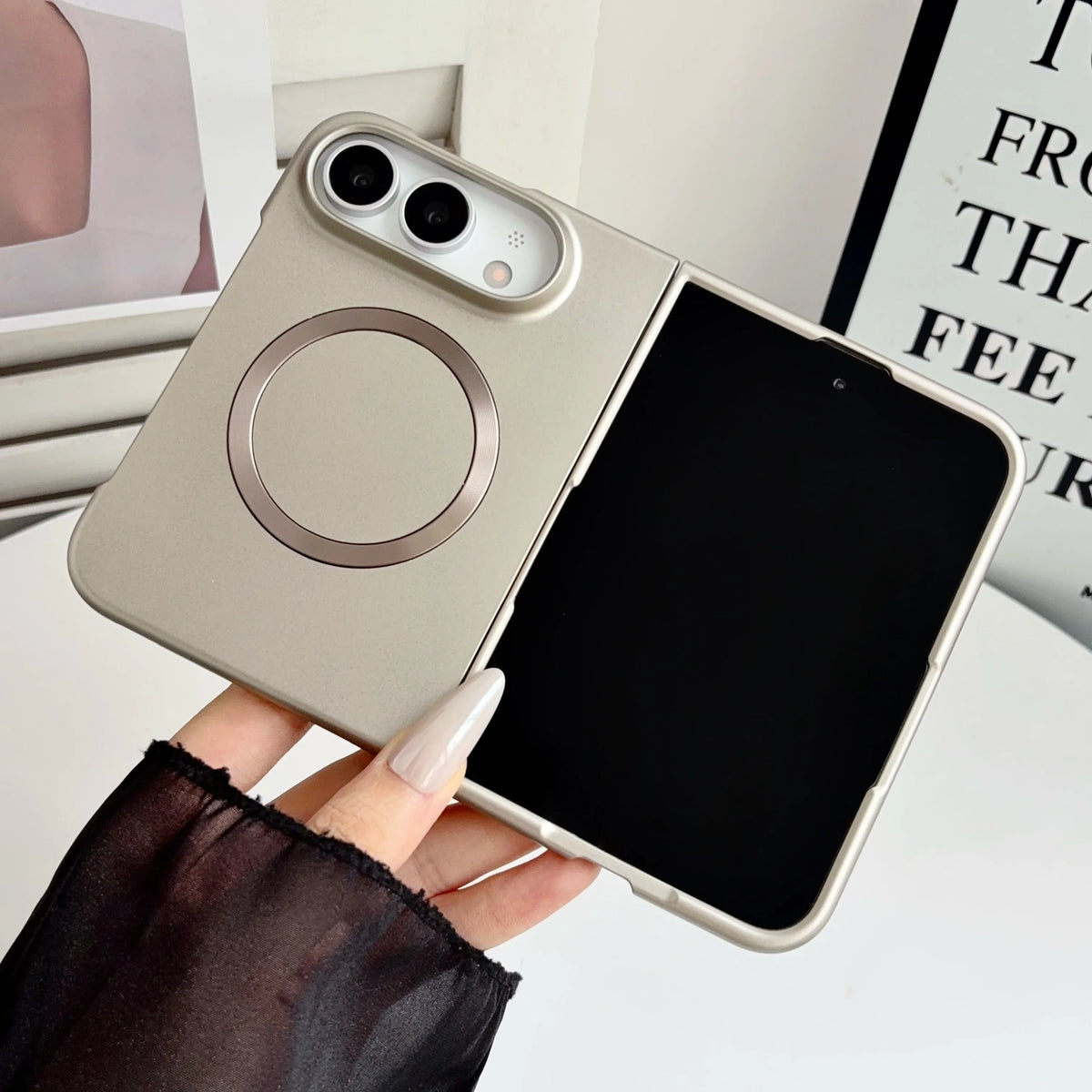 Ultradünne Metallisch Lackierte Magnetische Schutzhülle für iPhone Duo – MagSafe-Kompatible Stoßschützende Hart-PC-Hülle mit Angenehmer Oberfläche Kaufschwan®