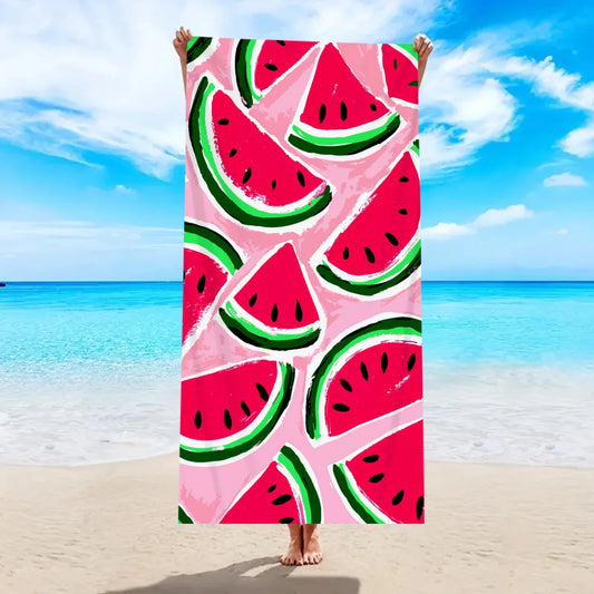 Großes Strandtuch mit Früchte-Print – Ultrafeines Mikrofaser Handtuch | Schnell Trocknend & Saugfähig für Strand, Urlaub & Camping