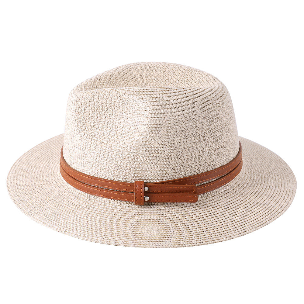 Großer Strohhut für Damen & Herren – Sommer Fedora mit breiter Krempe, Strand Sonnenhut mit UV-Schutz Kaufschwan®