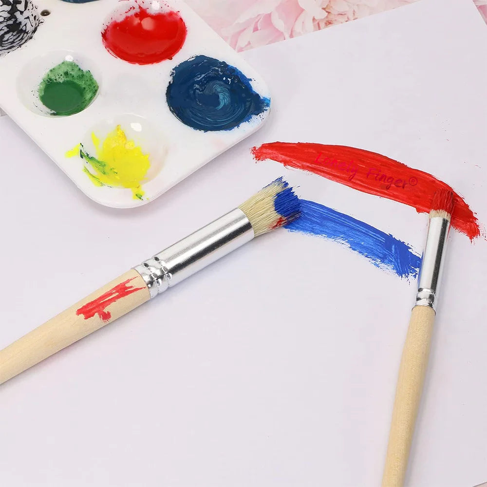 Holz Schablonenpinsel Set – Naturborsten Pinsel für Acryl-, Öl- und Aquarellmalerei Kaufschwan®