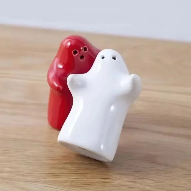 Keramik Geist Salz- & Pfefferstreuer – Lustiges Mini Set Umarmendes Paar | Kreative Küchen Dekoration & Hochzeitsgeschenk Kaufschwan®