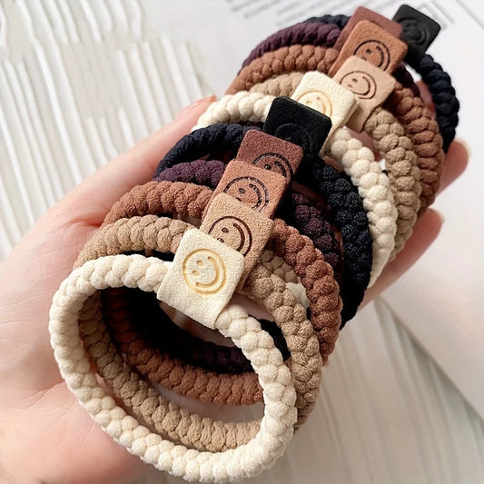 5 Stück Gedrehte Haargummis | Weiche Hoch-Elastische Haarbänder | Vielseitige Ponytail-Scrunchies für Damen & Mädchen Kaufschwan®