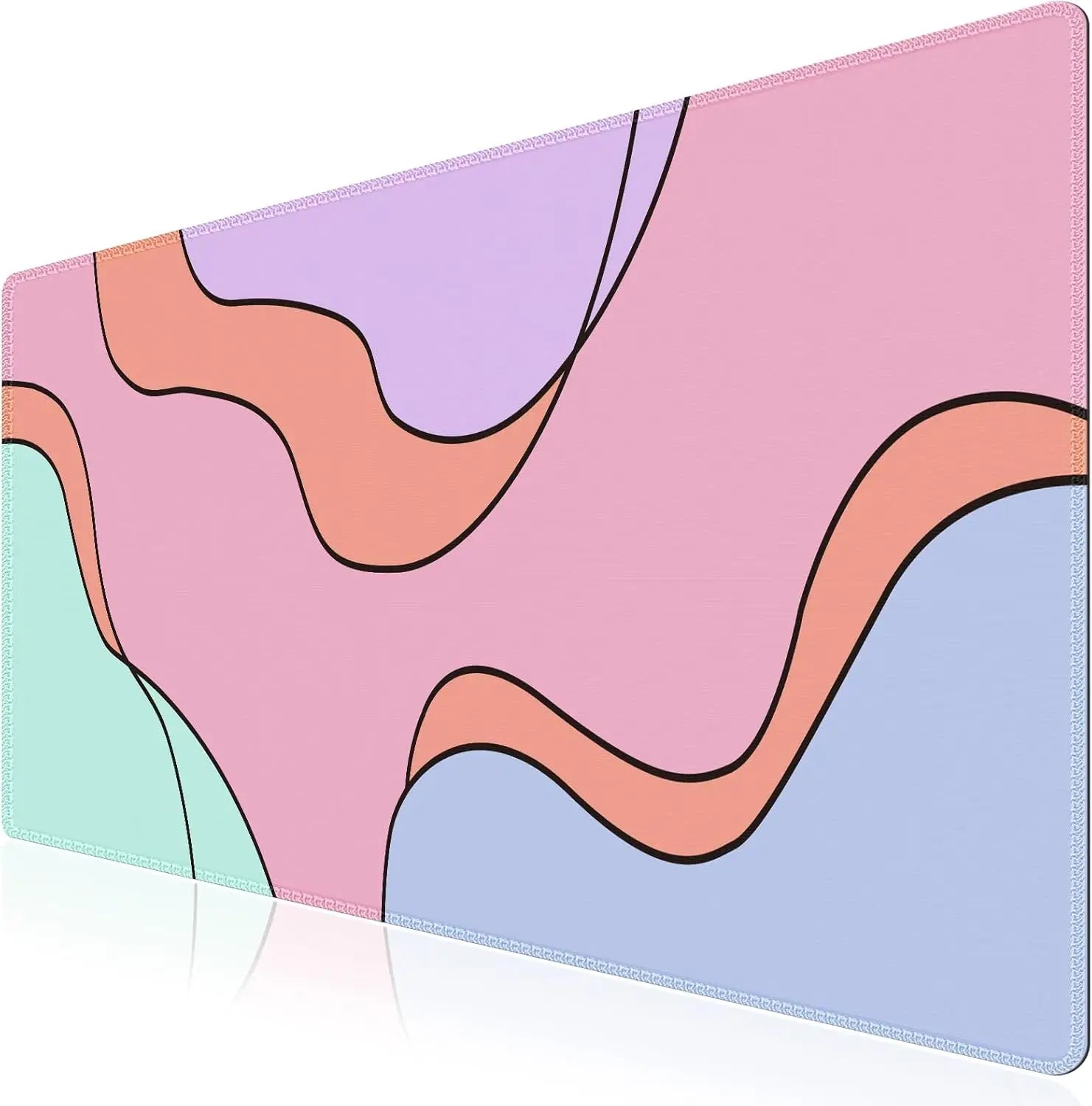 XXL Große Schreibtischmatte – Rutschfestes Mauspad mit Genähten Kanten für Tastatur und Computer Kaufschwan® Farbige Topografie 80x30x0.2 cm