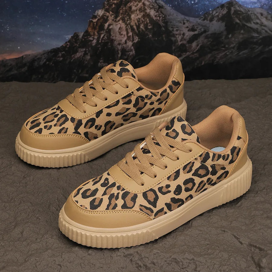 Frühling Damen Sneaker mit Leopardenmuster – Retro Chunky Casual Schuhe | Bequemes Flach-Design & Vielseitige Mode Kaufschwan®