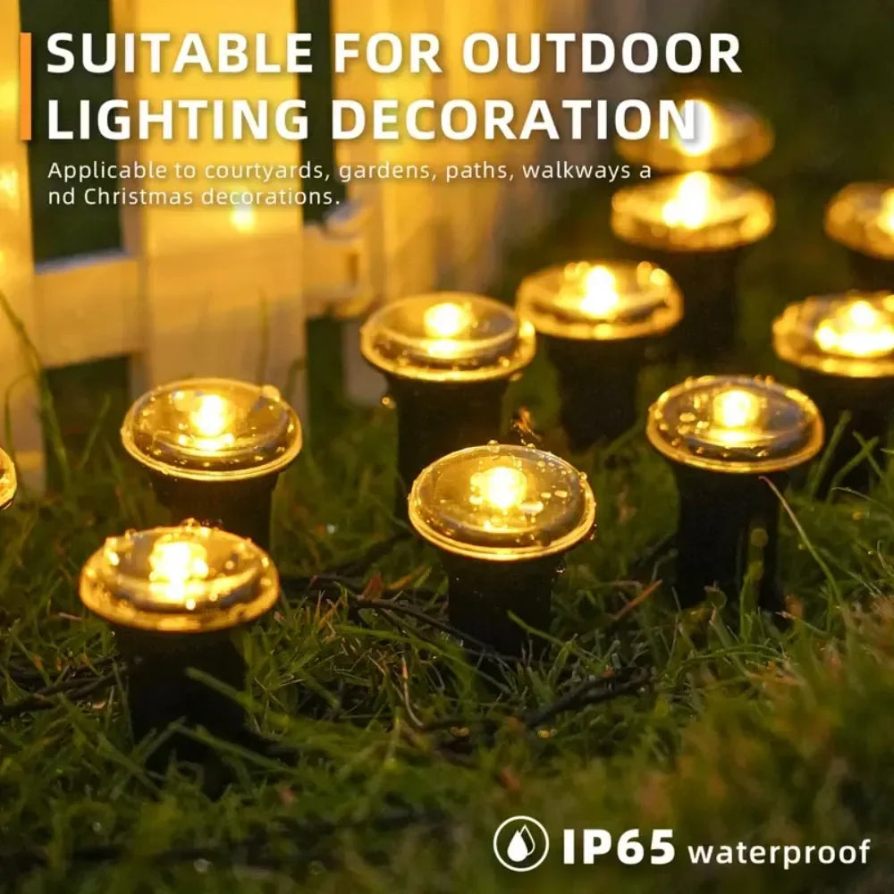 Solarbetriebene Garten-Lichterkette – Wasserdichte LED-Dekoleuchten für Rasen, Wege, Camping, Geburtstage & Feiertage Kaufschwan®