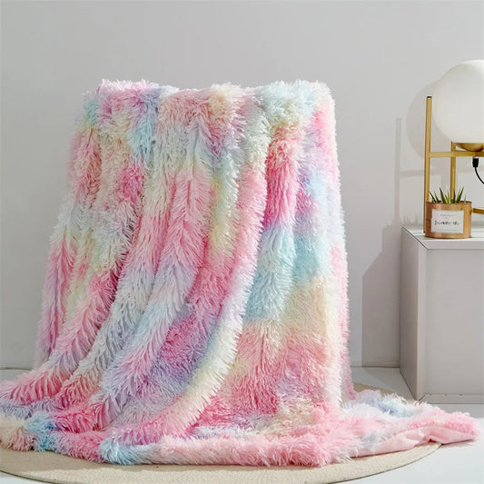 Vier-Jahreszeiten Universelle Nerz-Fleece-Decke – Flauschige Tie-Dye Einfarbige Decke für Wärme und Komfort Kaufschwan®