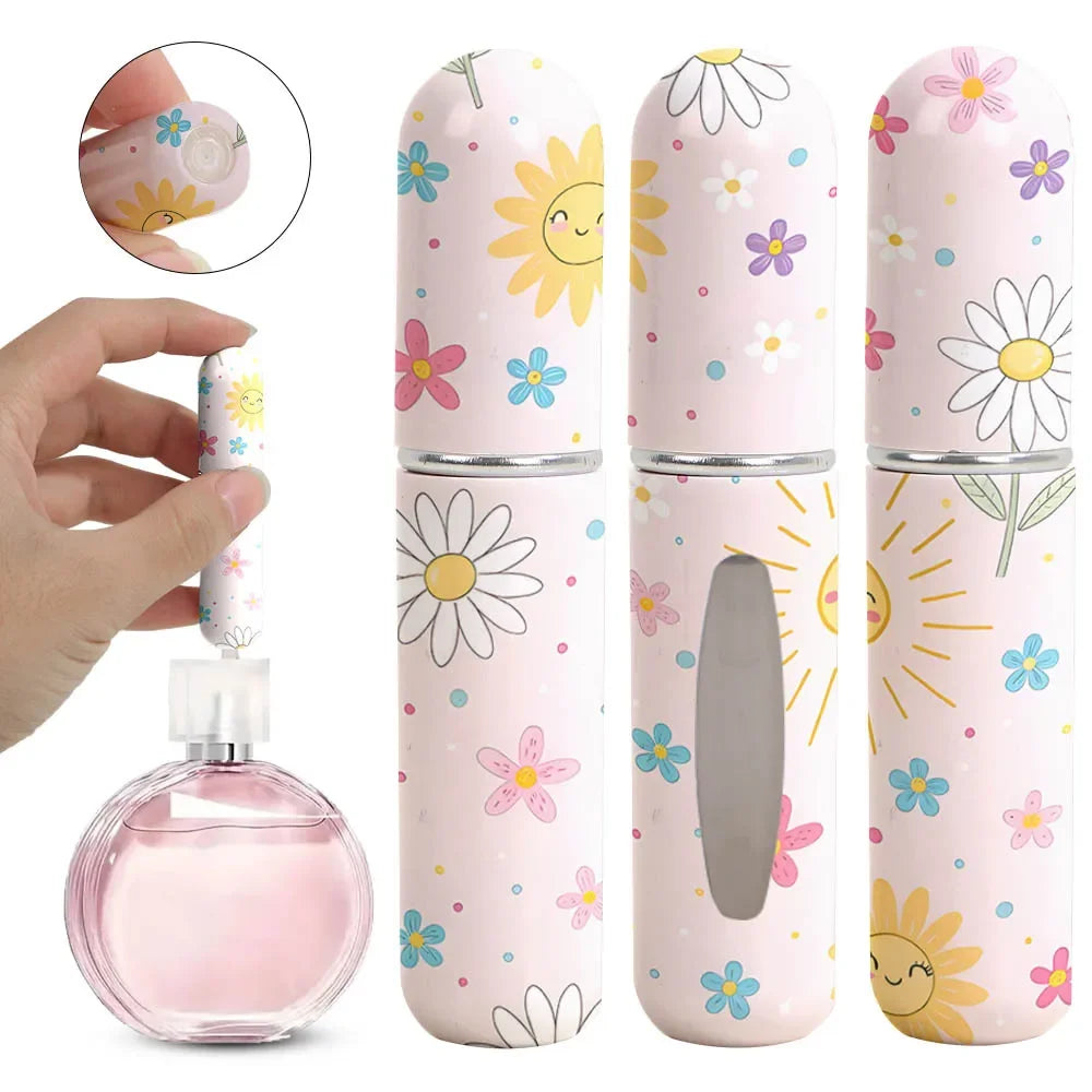 2/1PC 5ml Mini Perfume Bottle Refillable Empty Cosmetic Containers Portable Spray Atomizer Bottle Portable Travel Perfume Bottle Kaufschwan® pink sunshine 1PC