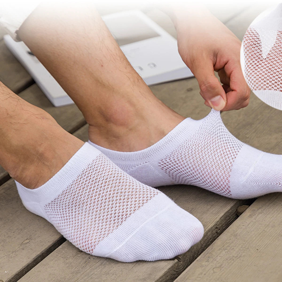 1 Paar Herren Modische Sommer & Herbst Rutschfeste Unsichtbare Baumwoll-Knöchelsocken | Atmungsaktive Haussocken Kaufschwan®