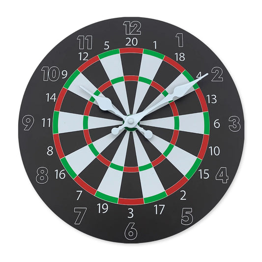 Dartboard Holz Wanduhr – Leise Quarz Deko Uhr Kaufschwan® 16 Zoll