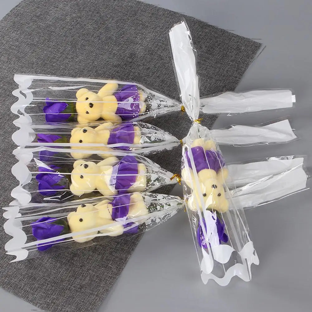 Künstlicher Rosen Seifenblumenstrauß – Elegantes Hochzeits- und Geschenkset Kaufschwan® Lila