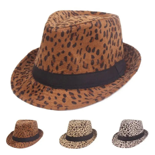 Herbst & Winter Damen Hut – Jazzhut, Britischer Retro Gentleman Fedora, Herren Leopard Tier Partyhut Kaufschwan®