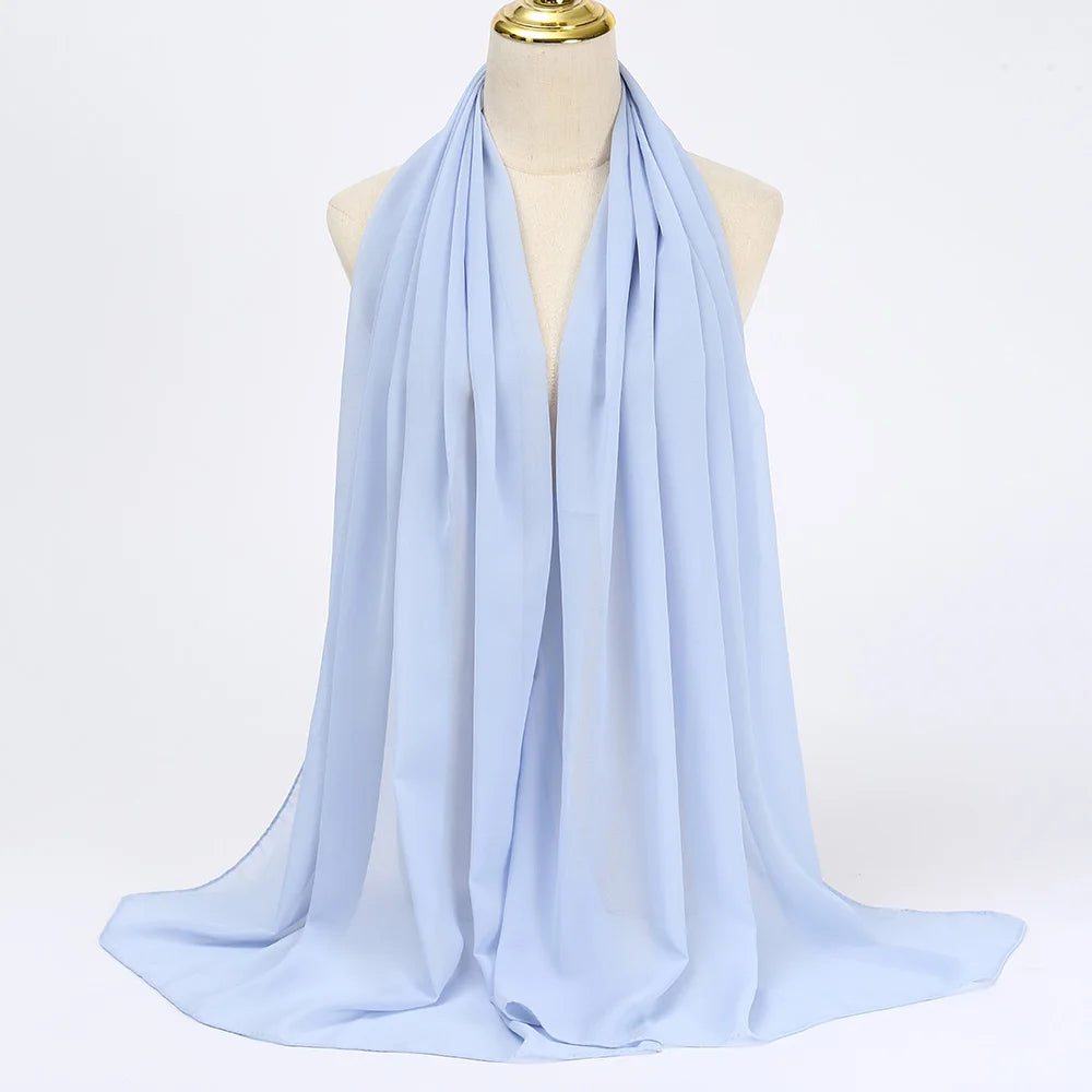 Muslimischer Chiffon Hijab Schal – Damen Langer Einfarbiger Kopf Schal | Eleganter Jersey Schleier & Modisches Umschlagtuch Kaufschwan®