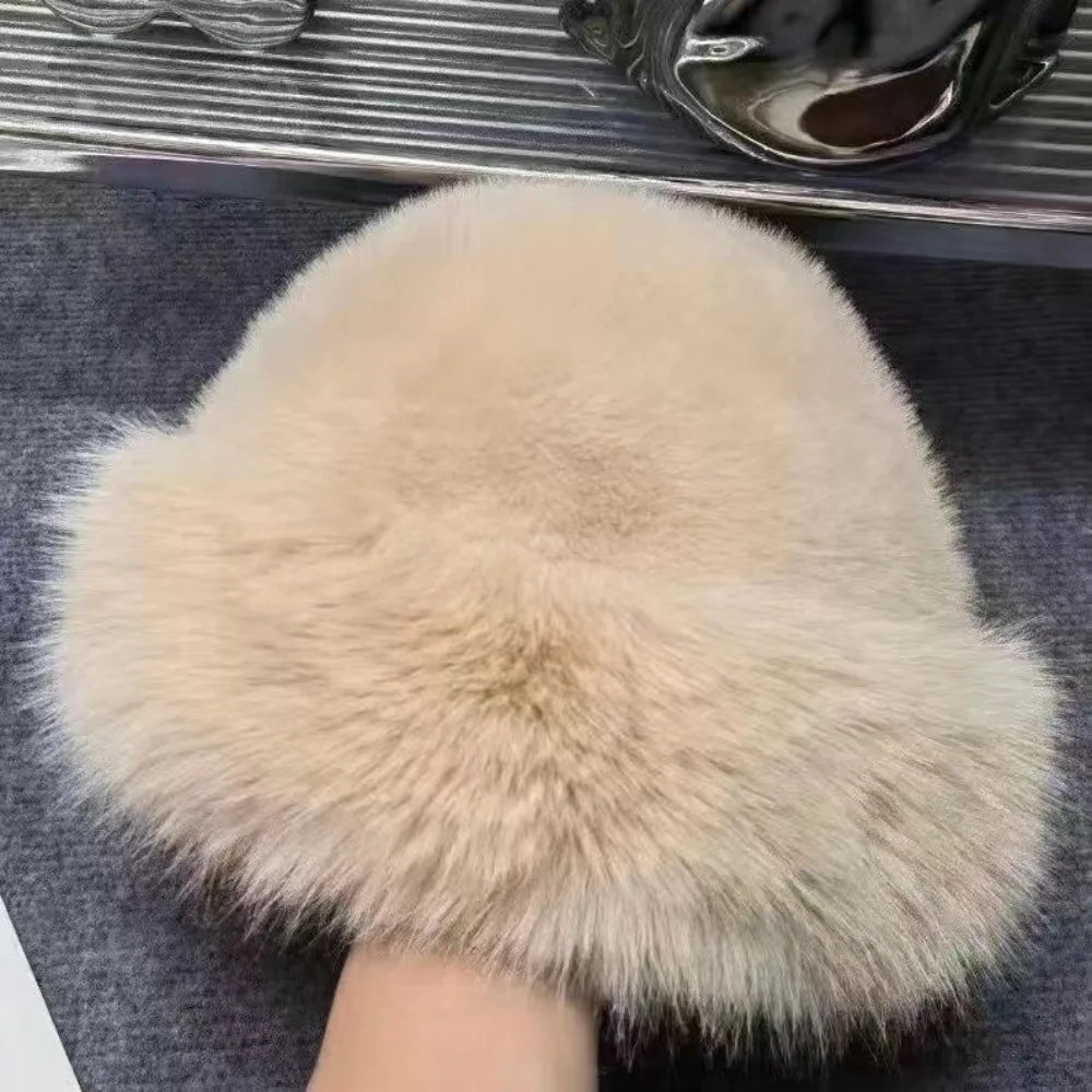 Damen Flauschige Mütze – Warme Wintermütze | Plüsch Mütze für Kalte Schneetage Kaufschwan®