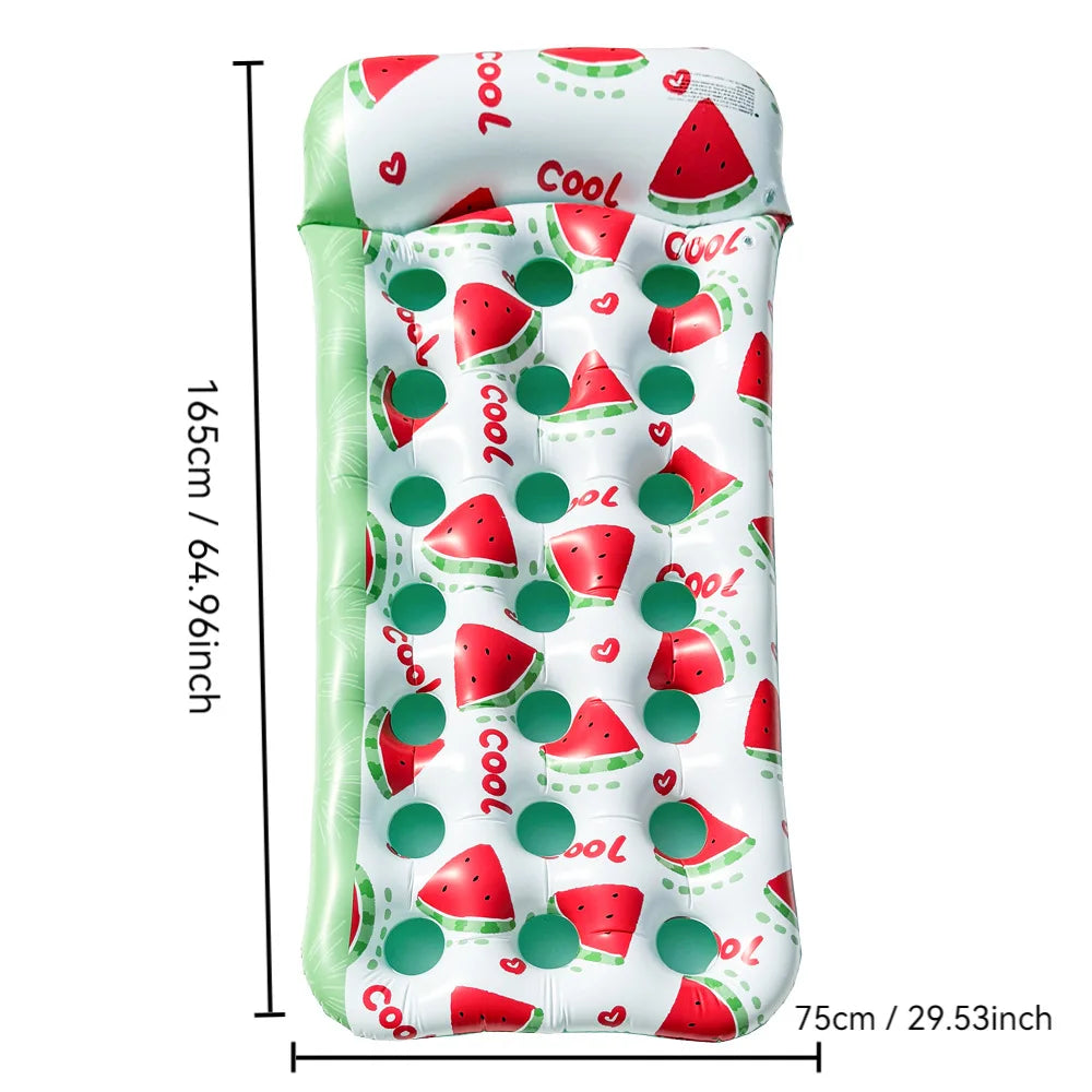 Aufblasbares Schwimmbett – Wasserhängematte & Poolliege für Erwachsene | Schwimmring & Luftmatratze für Pool & Strand Kaufschwan® Wassermelone-1
