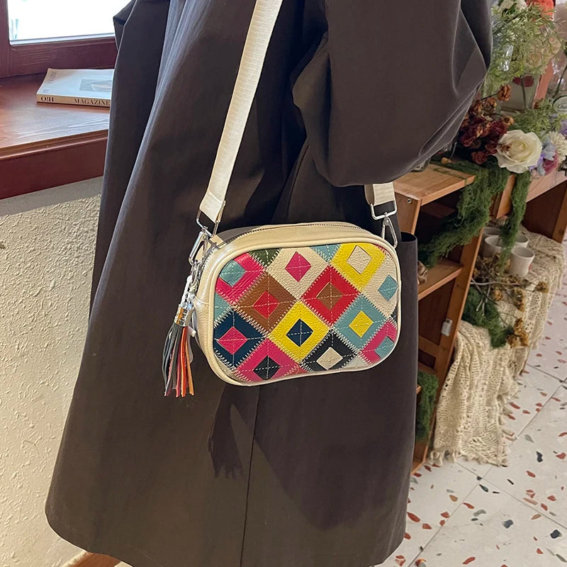 Kleine Bunte Ledertasche – Luxus Damen Handtasche, Crossbody & Schultertasche in Hochwertiger Verarbeitung
