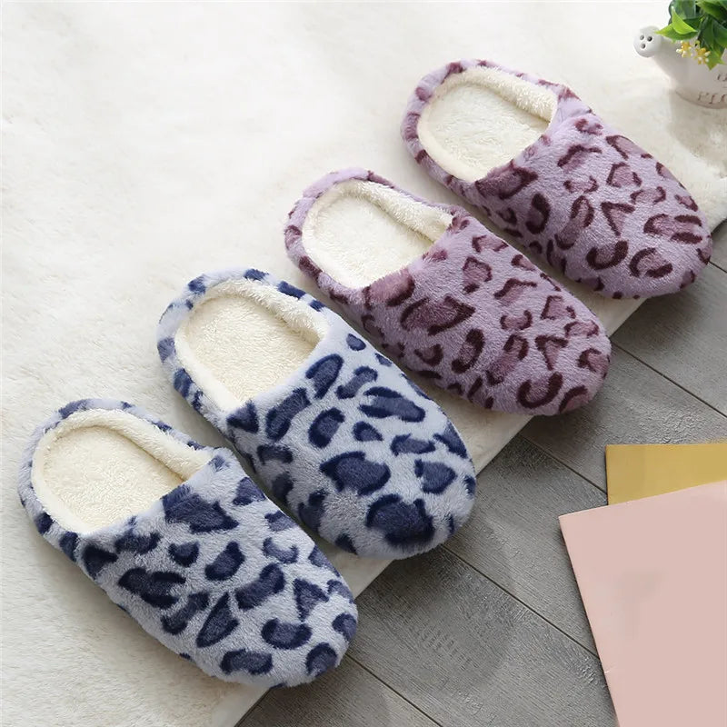Leopardenmuster Winter-Hausschuhe | Indoor-Schuhe für Damen & Herren | Warme Fell-Slides | Rutschfeste Paare-Hausschuhe Kaufschwan®