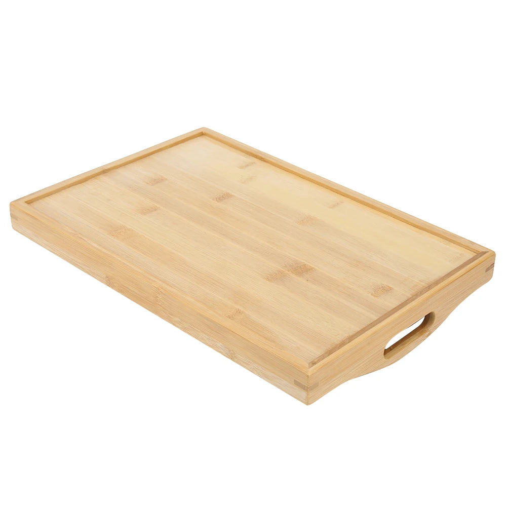 Bambus Tee-Tablett 38×25×5cm – Chinesisches Tee-Serviertablett für Teetassen, Multifunktionales Serviertablett für Zuhause & Gastronomie