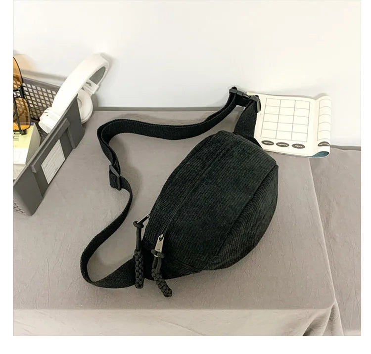Damen Cord Gürteltasche – Große Kapazität Fanny Pack | Street Style Brusttasche, Modische Schulter- & Crossbody Hüfttasche Kaufschwan®
