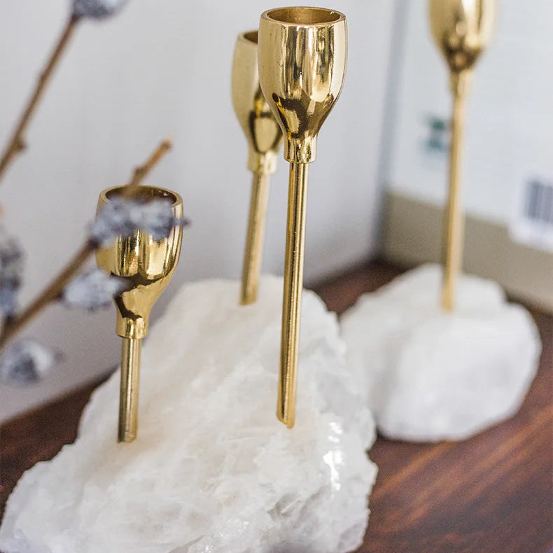 Kerzenhalter mit Natürlicher Gipsbasis – Romantische Tischdekoration & Kreativer Wachsschmelz Aroma Behälter Kaufschwan®