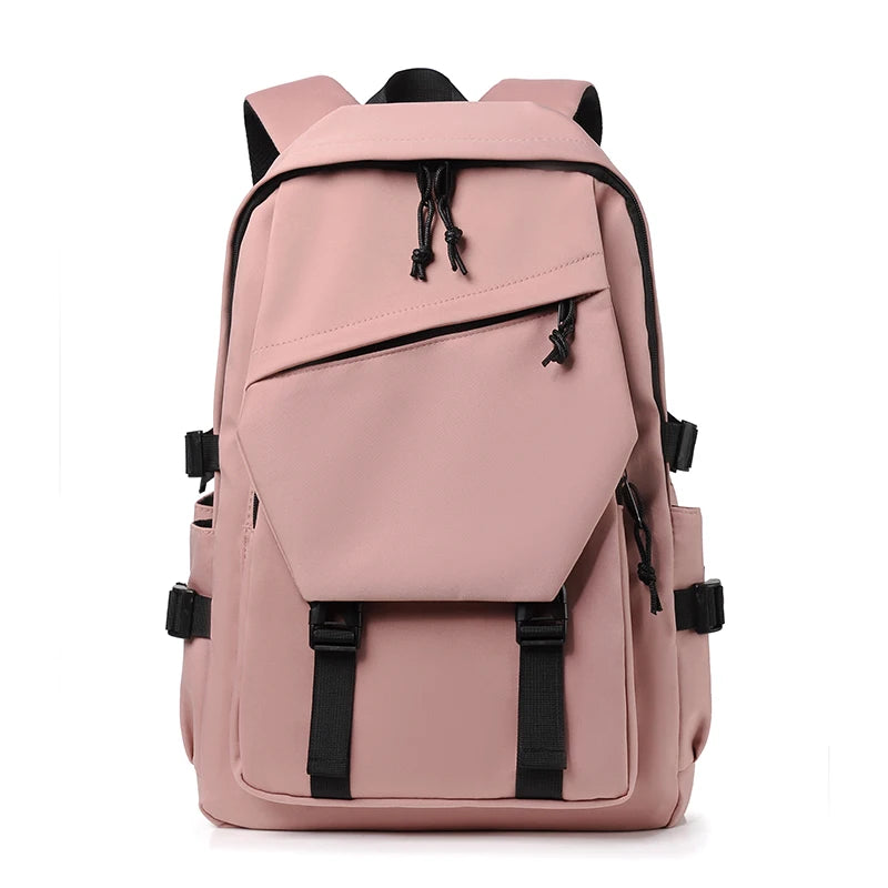 15-Zoll Polyester Wasserdichter Rucksack | Herren & Unisex Laptop Rucksack | Einfacher Solider Alltags- & Reiserucksack Kaufschwan® Rosa 15 inches