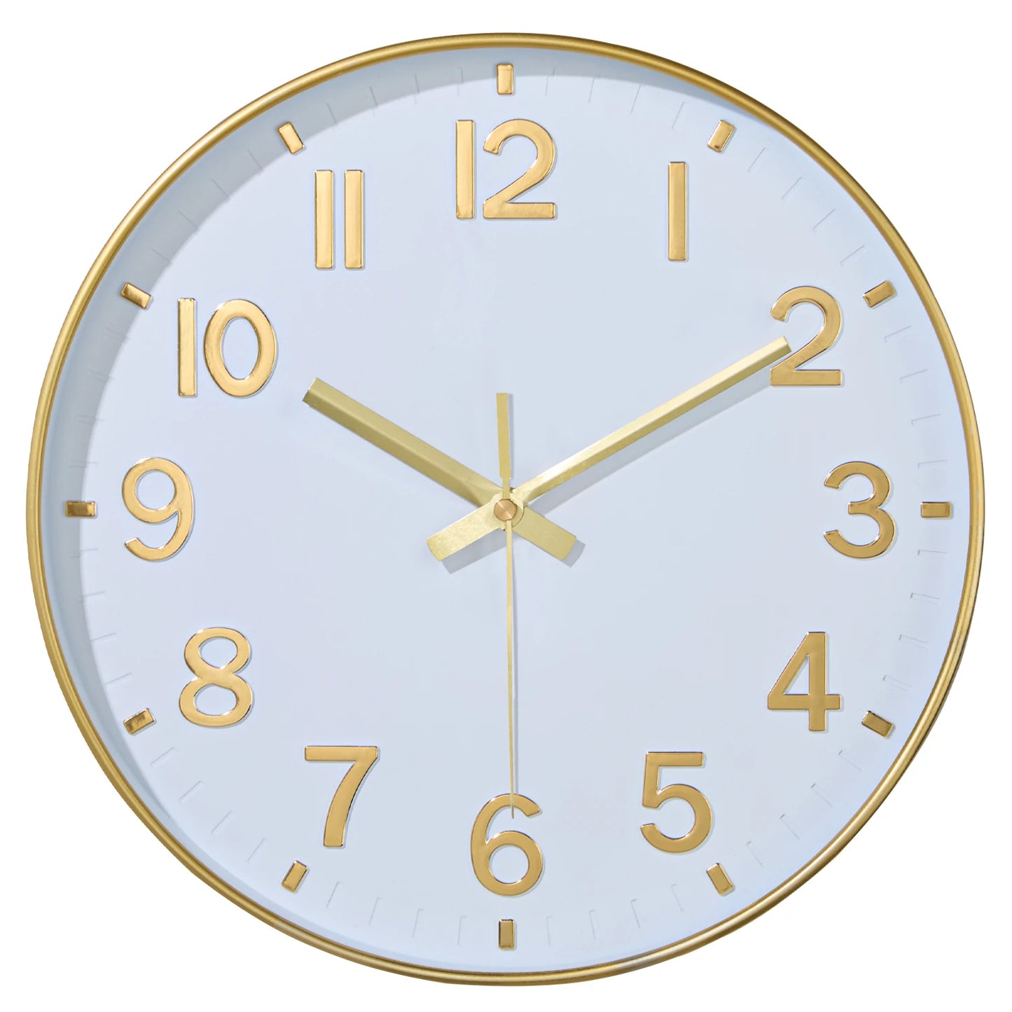 3D Zahlen Quarz Wanduhr – Leise Moderne Deko Uhr Kaufschwan® Weißgold 8 Zoll