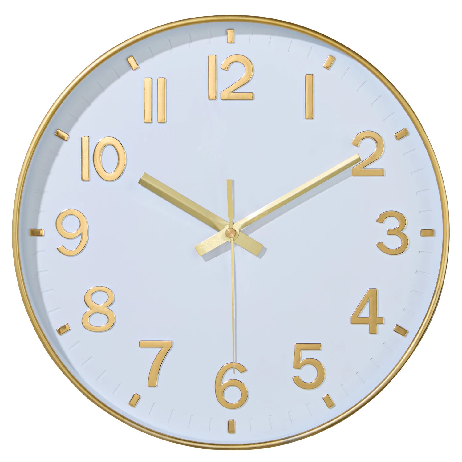 3D Zahlen Quarz Wanduhr – Leise Moderne Deko Uhr Kaufschwan® Weißgold 8 Zoll