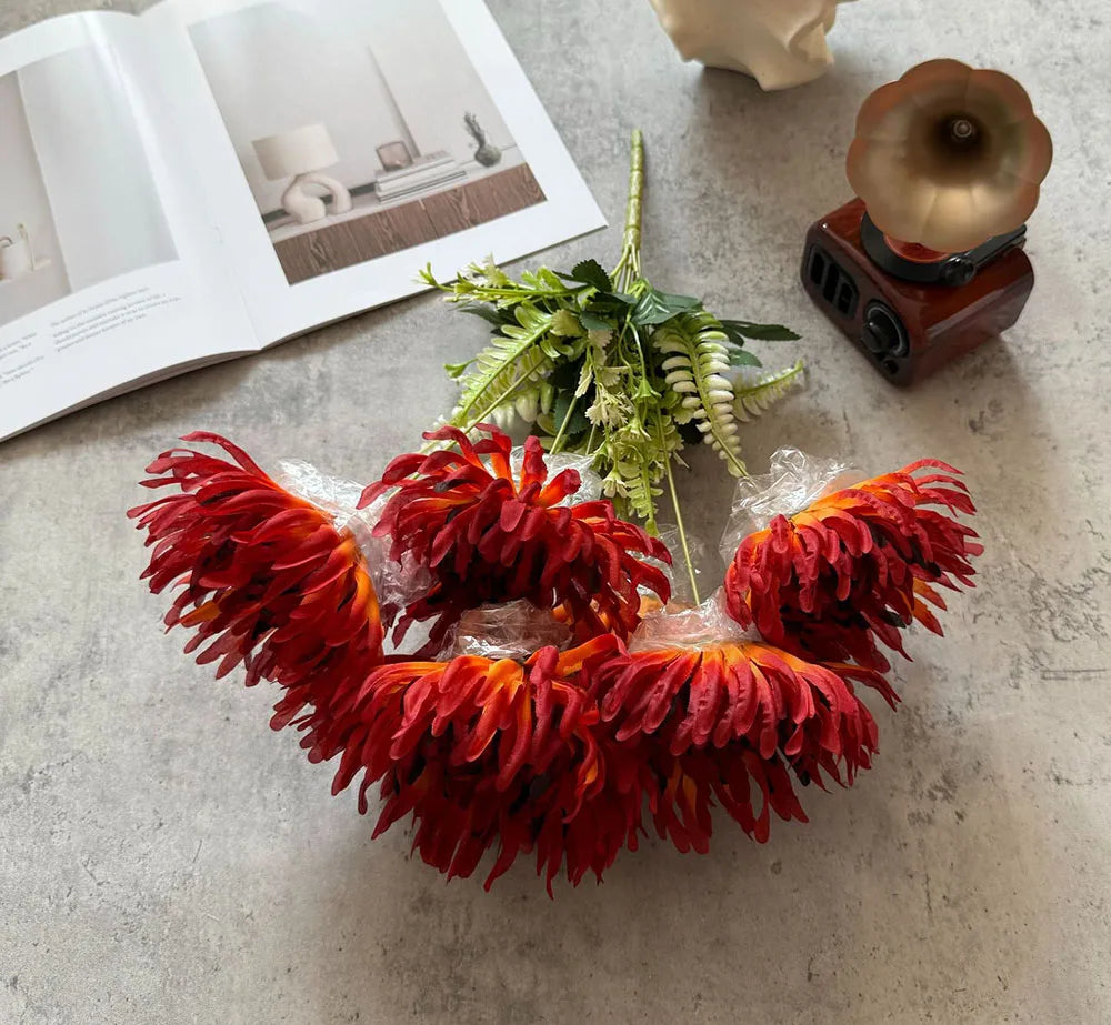 Künstlicher Chrysanthemenstrauß – 7-Köpfige Seidenblumen für Hochzeit, Tisch, Zuhause & Party Dekoration | Elegante Kunstblumen Arrangements Kaufschwan®