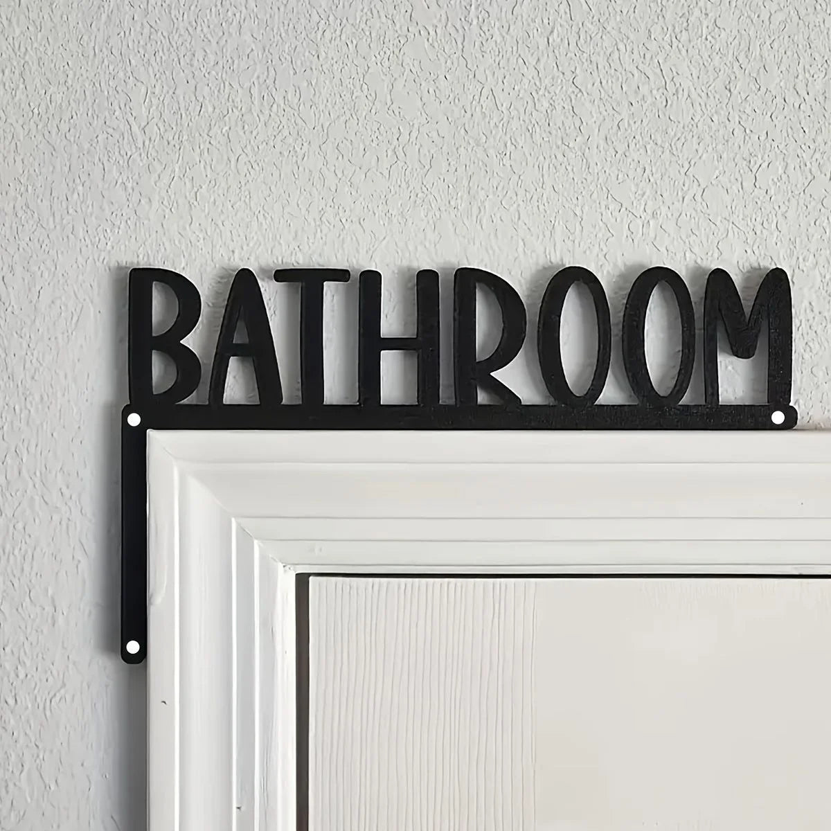 Elegantes Metall Badezimmer Türschild – Wandmontierte Eisen Dekoplakette mit Blumendesign Kaufschwan® Design 2