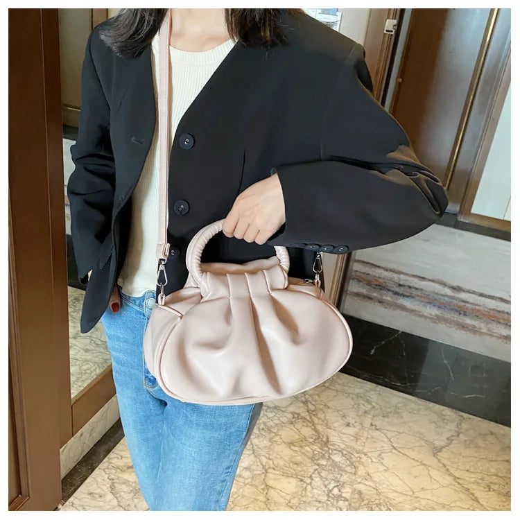Retro Schultertasche mit Falten-Design – Mehrfarbige Damen Crossbody Handtasche & Elegante Top-Handle Bag Kaufschwan®
