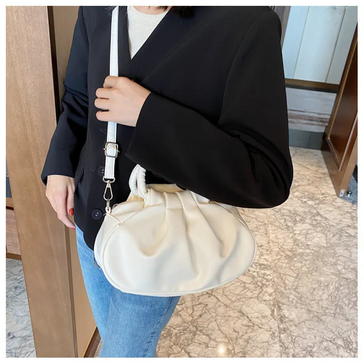 Retro Schultertasche mit Falten-Design – Mehrfarbige Damen Crossbody Handtasche & Elegante Top-Handle Bag Kaufschwan®