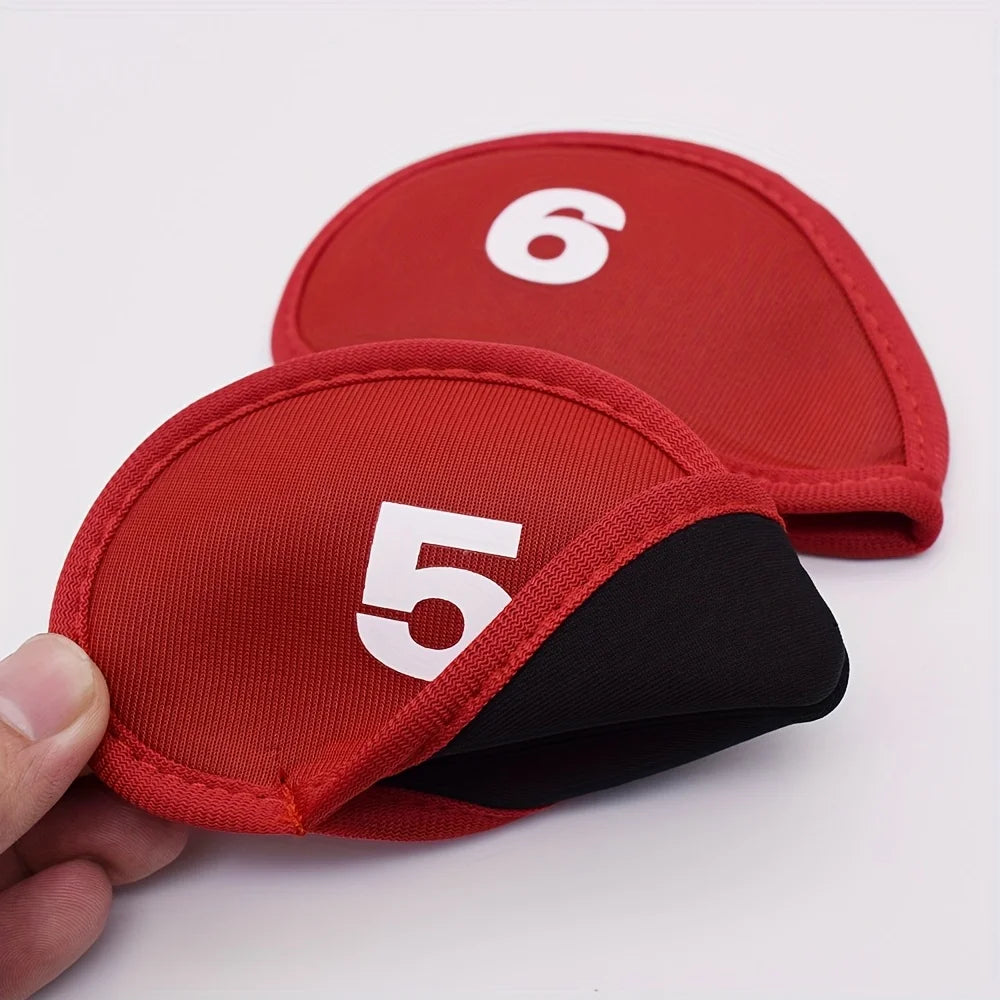 10 Stück Golf Schlägerhauben Set – Tragbare Eisenkopf Schutzhüllen | Langlebige PU-Leder Headcover für Golfschläger Kaufschwan®