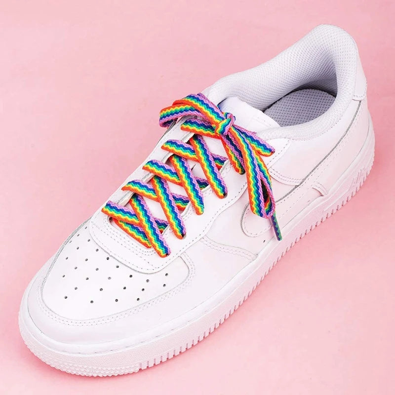 Regenbogen Farbverlauf Schnürsenkel – Bunte Flache Laces für Sneaker & Leinenschuhe | Modisches Accessoire für Low-Cut & High-Tops Kaufschwan®