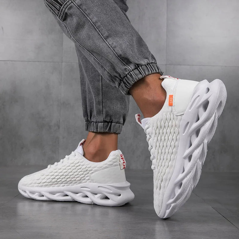 Sommer Herren Sneaker – Hochwertige Einfarbige Sportschuhe & Tennisschuhe | Atmungsaktive Schnürschuhe fürs Laufen, Training & Outdoor Kaufschwan®