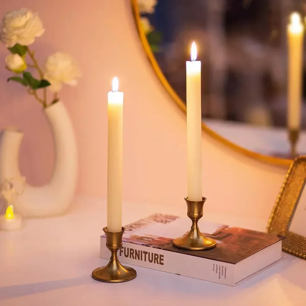 Set aus 3 Vintage Metall Aluminium Kerzenhaltern – Elegante Tischdekoration für Hochzeit, Zuhause & Hotel Kaufschwan®