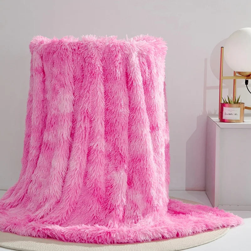 Vier-Jahreszeiten Universelle Nerz-Fleece-Decke – Flauschige Tie-Dye Einfarbige Decke für Wärme und Komfort Kaufschwan®