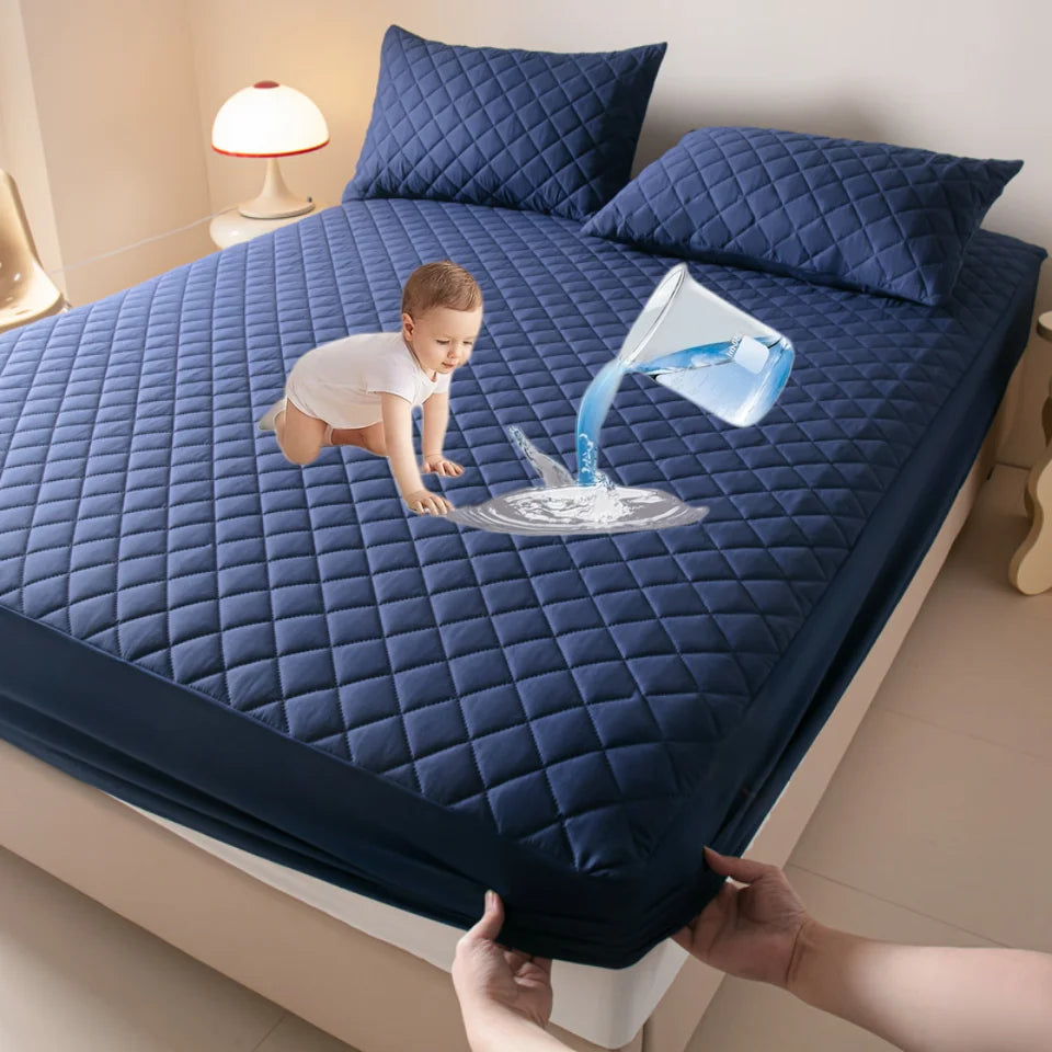 Wasserdichter Matratzenschoner – Anti-Milben, Weich & Atmungsaktiv im Spannbettlaken-Stil | Komfortabler Matratzenbezug (Ohne Kissenbezug) Kaufschwan® Marine 90x200x30cm