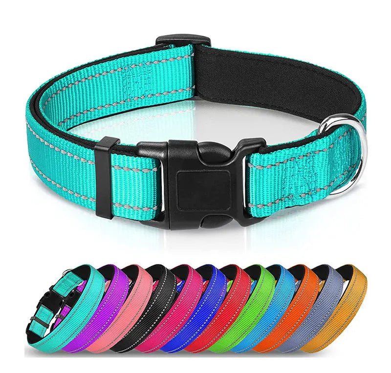 Reflektierendes Verstellbares Hundehalsband Gepolstert Nylon Neopren für Mittel Große Hunde Kaufschwan®