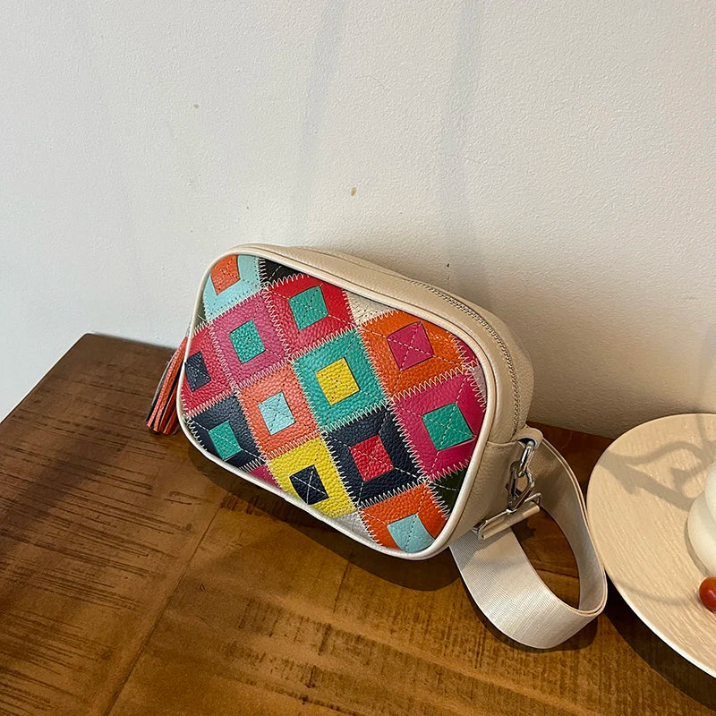 Kleine Bunte Ledertasche – Luxus Damen Handtasche, Crossbody & Schultertasche in Hochwertiger Verarbeitung