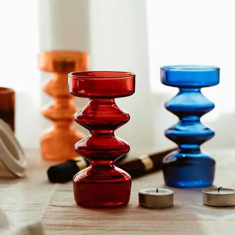 Glas Kerzenhalter für Teelicht – Europäischer Glas Kerzenständer im Kristallstil für Wohndekoration & Hochzeit Kaufschwan®