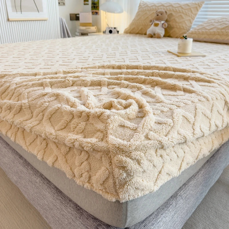 3D Prägung Samt Matratzenschoner – Verdicktes Winter Warm Spannbettlaken & Matratzenschutz Kaufschwan®