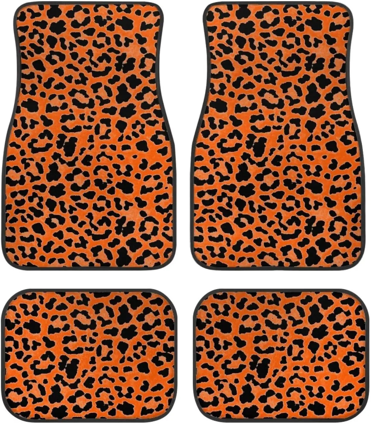Leopardenmuster Universelle Autoschalenmatten – 4-teiliges Set für vorne & hinten, wetterfest für SUV & PKW Kaufschwan® Motiv 3 Einheitsgröße