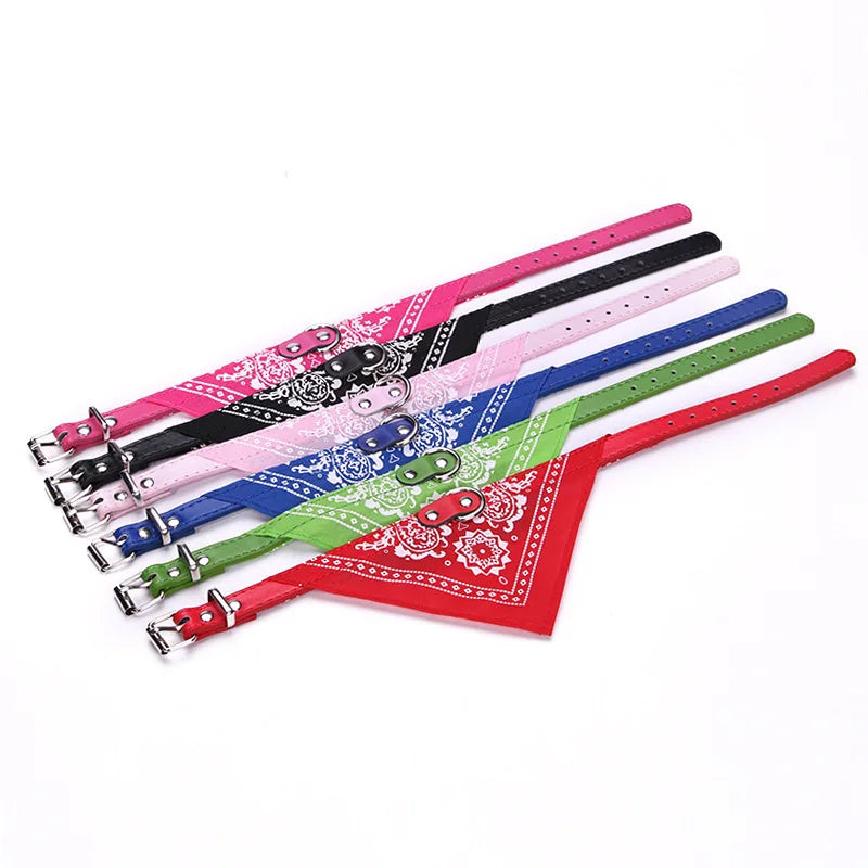PU Leder Hundehalsband mit Schal Verstellbar Stilvolles Halsband für Kleine Mittelgroße Hunde Welpen Kaufschwan®